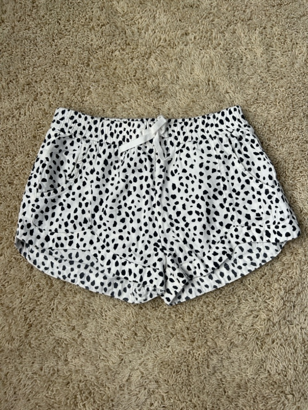 Billabong White and Black Spot Print Lounge Shorts Size L 12/14